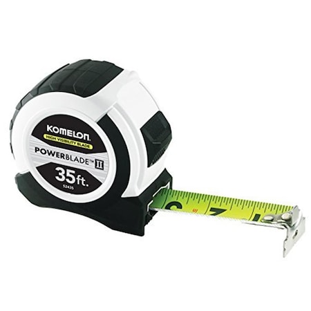 Komelon 35 ft. Abs Powerblade II Wide Blade Tape Measures - Small, White & Black KO389314